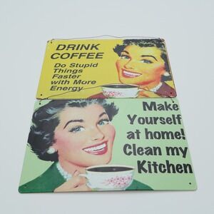 Metal Signs Kitchen Decor Bundle Vintage Style Metal Signs